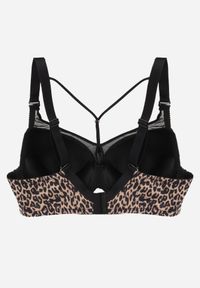 Renee - Brązowy Biustonosz z Siateczkową Wstawką i Ozdobnymi Paskami przy Dekolcie Sabesa. Kolor: brązowy #3