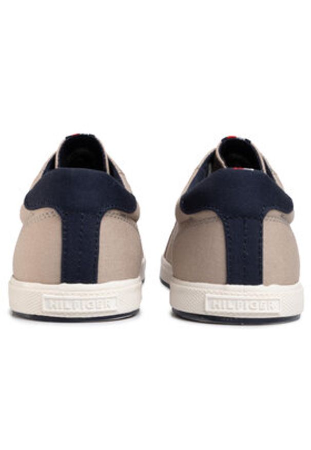 TOMMY HILFIGER - Tommy Hilfiger Tenisówki Iconic Long Lace Sneaker FM0FM01536AEP Beżowy. Kolor: beżowy. Materiał: materiał
