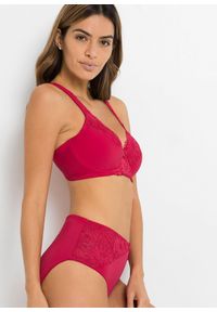 bonprix - Figi maxi z koronką (2 pary). Kolor: czerwony. Materiał: koronka. Wzór: koronka, kwiaty #2