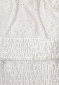 Born2be - Biały 2-Częściowy Komplet Bawełniany Ażurowy Top w Stylu Hiszpanki Spódnica z Gumką Lavima. Kolor: biały. Materiał: bawełna. Wzór: ażurowy #3