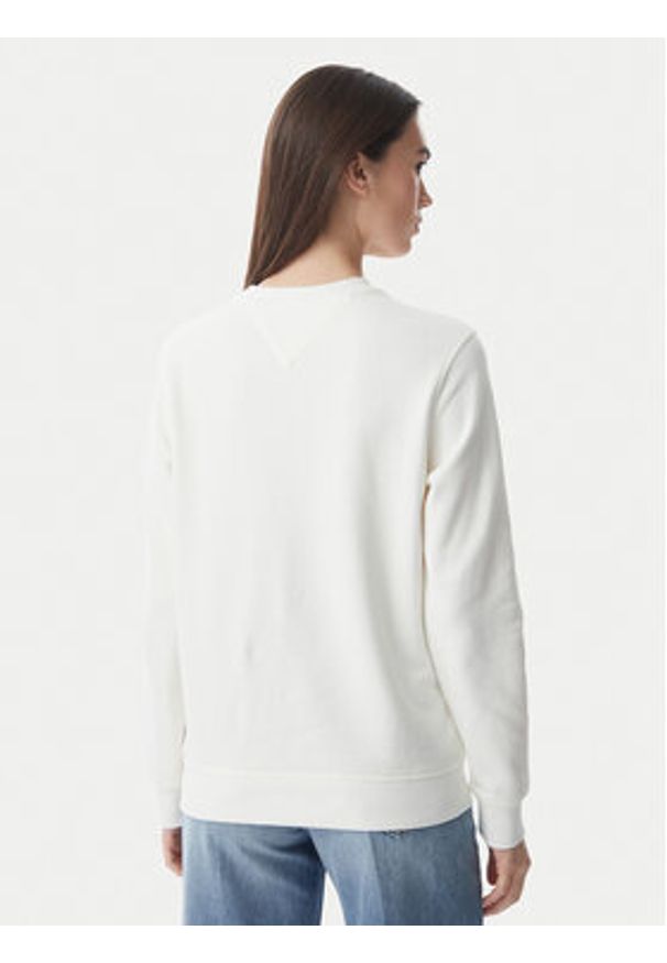 Tommy Jeans Bluza Ess Logo DW0DW22829 Biały Regular Fit. Kolor: biały. Materiał: bawełna