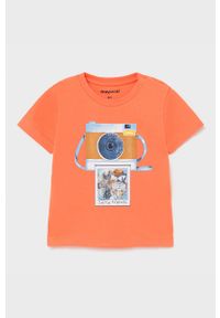 Mayoral - T-shirt dziecięcy. Okazja: na co dzień. Kolor: różowy. Materiał: bawełna, dzianina. Wzór: nadruk. Styl: casual #1
