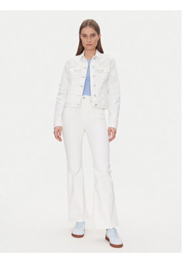 Tommy Jeans Kurtka jeansowa Classic Trucker Jacket Bi8194 DW0DW20121 Biały Regular Fit. Kolor: biały. Materiał: bawełna