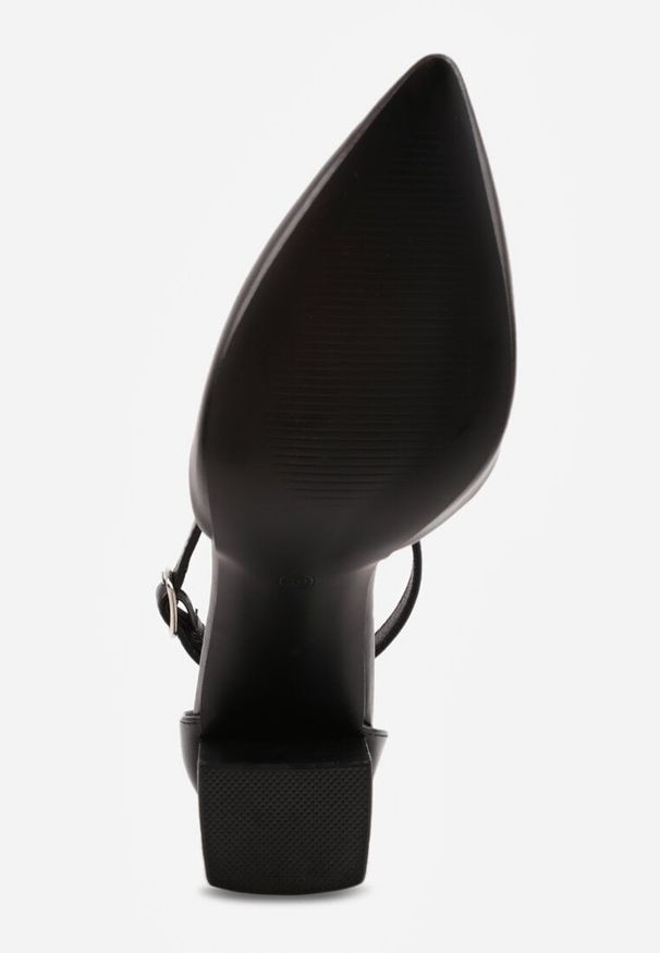 Born2be - Czarne Klasyczne Czółenka na Słupku z Noskiem w Szpic i Paskiem Tenoris. Okazja: do pracy, na wesele, na spotkanie biznesowe, na co dzień, na ślub cywilny. Zapięcie: pasek. Kolor: czarny. Obcas: na słupku. Styl: klasyczny. Wysokość obcasa: średni