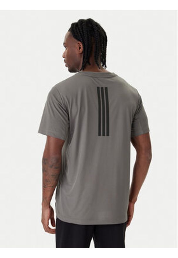 Adidas - adidas Koszulka techniczna D4T PrimeLift 3 Stripes KE9936 Szary Regular Fit. Kolor: szary. Materiał: syntetyk