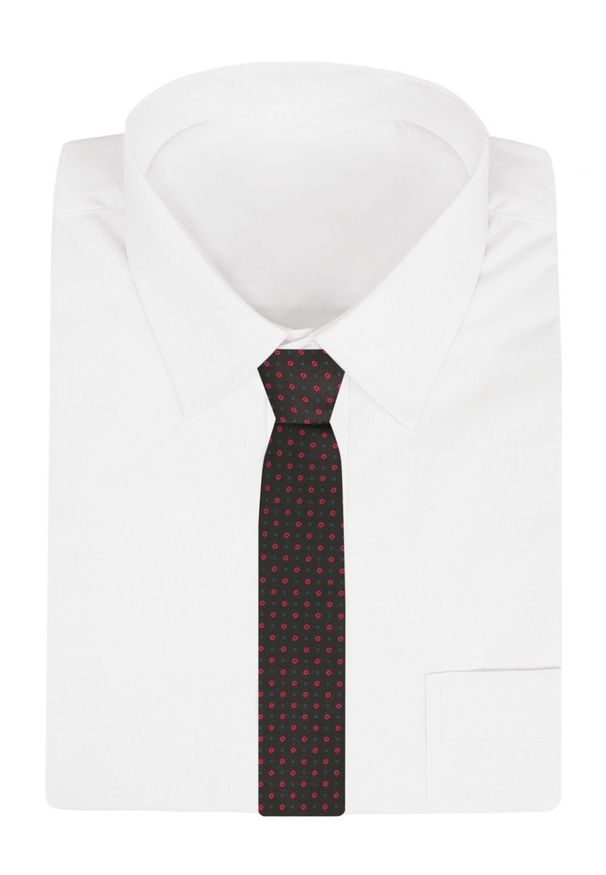 Krawat Męski - Angelo di Monti - Brąz z Drobnym Groszkiem. Kolor: brązowy, beżowy, wielokolorowy. Materiał: tkanina. Wzór: grochy. Styl: elegancki, wizytowy