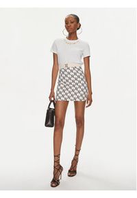 Elisabetta Franchi Spódnica mini GO-S03-41E2-V250 Écru Regular Fit. Materiał: syntetyk #5