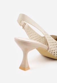 Born2be - Ciemnobeżowe Szpilki Eleganckie z Ażurową Cholewką Amiphe. Okazja: do pracy, na co dzień, na spotkanie biznesowe. Kolor: beżowy. Szerokość cholewki: normalna. Wzór: ażurowy. Obcas: na szpilce. Styl: elegancki #4