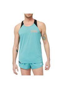 Koszulka New Balance MT31240FAD - niebieska. Kolor: niebieski. Materiał: poliester, materiał. Sport: fitness #1