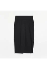 Reserved - Ołówkowa spódnica z dzianiny - Czarny. Kolor: czarny. Materiał: dzianina #1