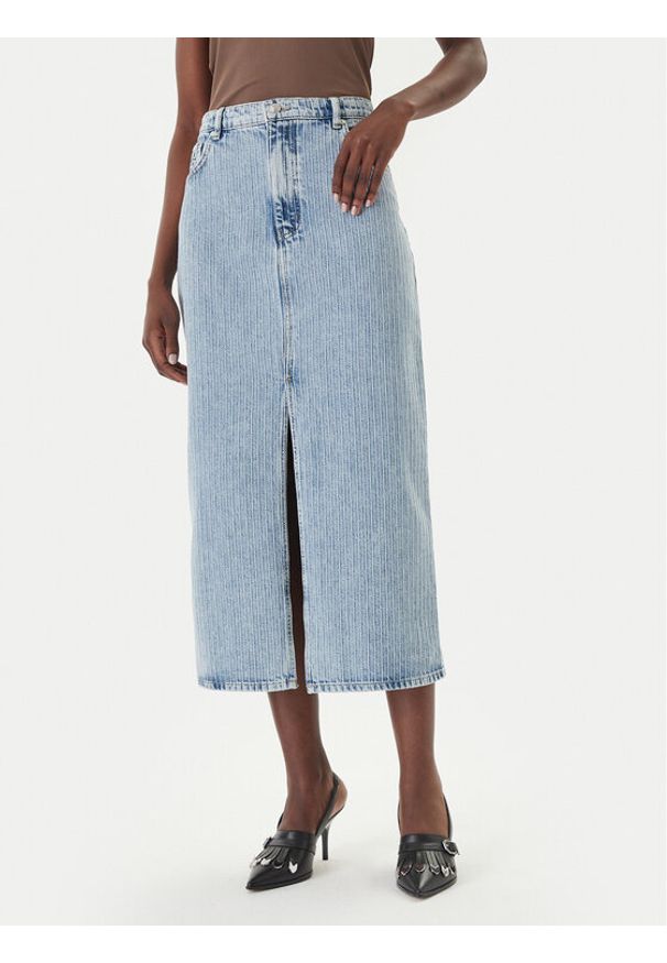 Hugo - HUGO Spódnica jeansowa Gatje_4 50568239 Błękitny Regular Fit. Kolor: niebieski. Materiał: bawełna