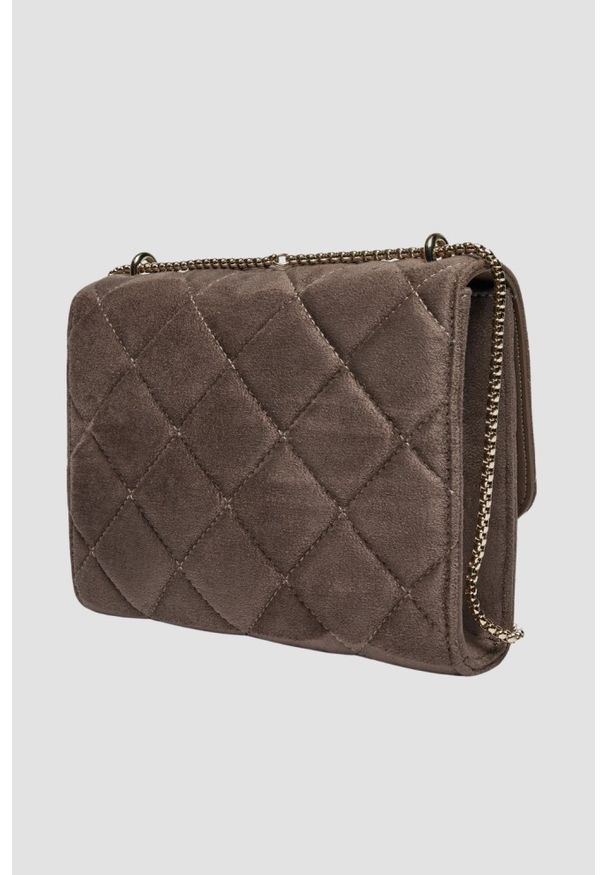 Valentino by Mario Valentino - VALENTINO Brązowa damska zamszowa torebka Charlotte Flap Bag. Kolor: brązowy. Materiał: zamszowe