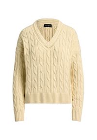 Lauren Ralph Lauren - LAUREN RALPH LAUREN Sweter 200971374002 Beżowy Relaxed Fit. Kolor: beżowy. Materiał: bawełna #3