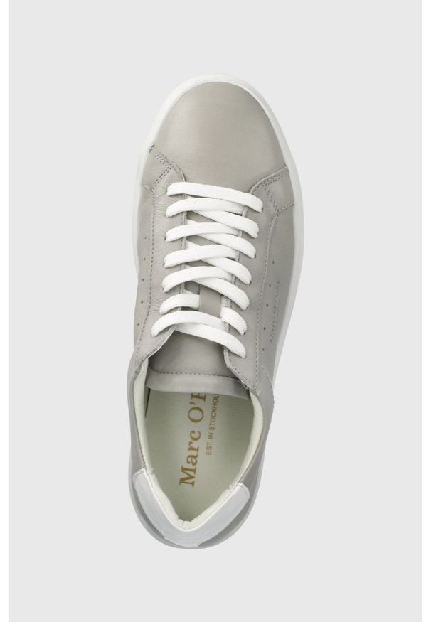 Marc O'Polo buty skórzane kolor szary. Zapięcie: sznurówki. Kolor: szary. Materiał: skóra
