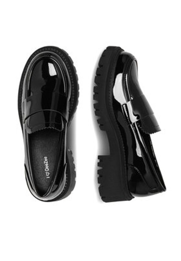 DeeZee Loafersy H101201-01 Czarny. Kolor: czarny. Materiał: syntetyk
