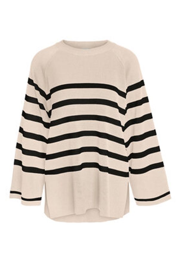 Noisy may - Noisy May Sweter 27027534 Beżowy Relaxed Fit. Kolor: beżowy. Materiał: wiskoza, syntetyk