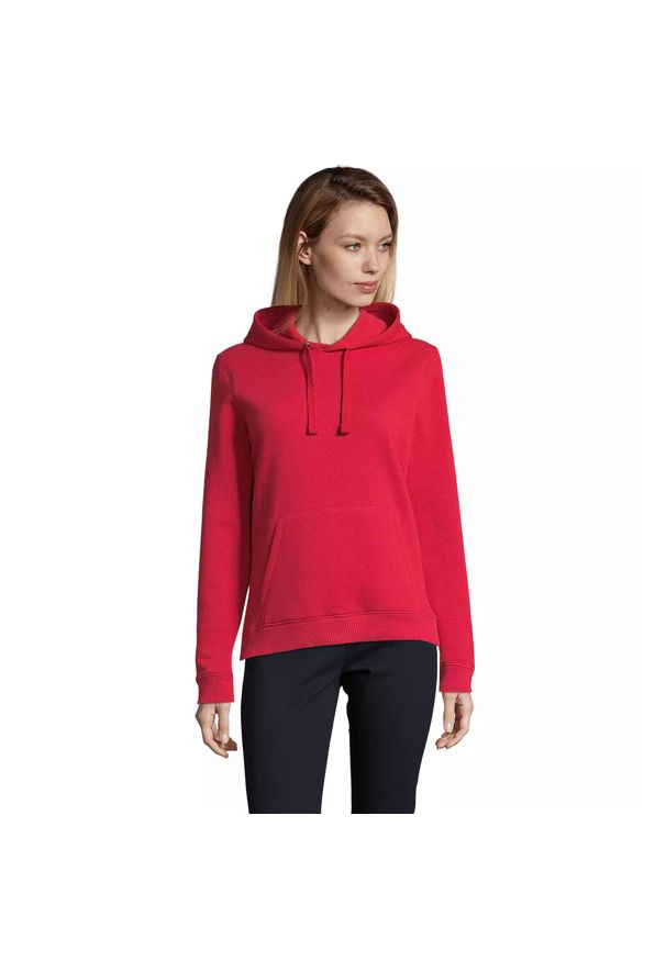 SOL'S - Bluza damska z kapturem Sol's Spencer. Typ kołnierza: kaptur. Kolor: czerwony