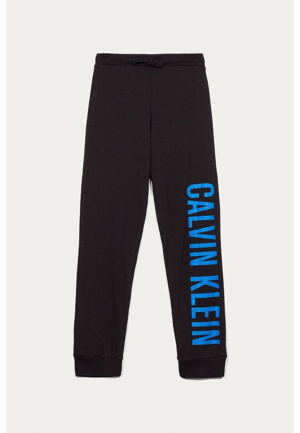 Calvin Klein Underwear - Spodnie dziecięce 128-176 cm. Okazja: na co dzień. Kolor: czarny. Materiał: bawełna, materiał, dzianina. Wzór: nadruk. Styl: casual