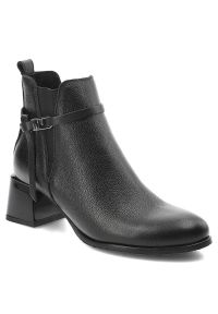 Czarne Botki Lemar Modne Buty Damskie. Okazja: na co dzień. Kolor: czarny. Materiał: materiał. Styl: casual, klasyczny