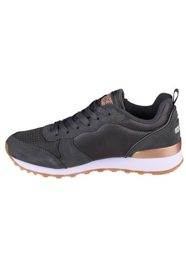skechers - Buty do chodzenia damskie Skechers OG 85 Goldn Girl. Zapięcie: sznurówki. Kolor: szary, wielokolorowy. Materiał: tkanina, skóra, materiał, syntetyk. Szerokość cholewki: normalna. Sport: turystyka piesza