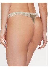 Calvin Klein Underwear Stringi 000QF7759E Zielony. Kolor: zielony. Materiał: syntetyk