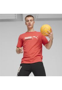 Puma - Męska koszulka do piłki ręcznej PUMA Active Red Sugared Almond Beige. Kolor: czerwony, beżowy, wielokolorowy. Materiał: jersey