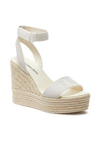 Calvin Klein Jeans Espadryle Wedge Sandal Su Mg Btw YW0YW01026 Écru. Materiał: skóra