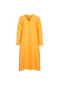 Seidensticker Sukienka koszulowa 60.134909 Pomarańczowy Regular Fit. Kolor: pomarańczowy. Materiał: len. Typ sukienki: koszulowe #4