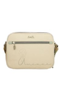 Srebrna Stylowa Damska Listonoszka Anekke Z Serii Alma. Kolor: srebrny. Wzór: aplikacja. Dodatki: z breloczkiem, z aplikacjami. Materiał: zdobione. Styl: elegancki #5