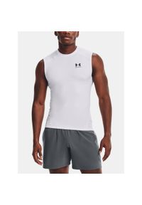 Under Armour - Koszulka męska tank top UNDER ARMOUR 1361522 bez rękawów. Kolor: biały. Długość rękawa: bez rękawów. Styl: sportowy