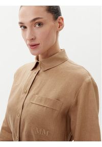 Max Mara Sukienka koszulowa Salute 2516221028 Brązowy Regular Fit. Kolor: brązowy. Materiał: len. Typ sukienki: koszulowe