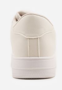 Renee - Beżowe Sznurowane Sneakersy Ozdobione Perforacją Ellemisa. Okazja: na co dzień. Kolor: beżowy. Materiał: jeans, materiał. Szerokość cholewki: normalna. Wzór: aplikacja. Sport: fitness #8