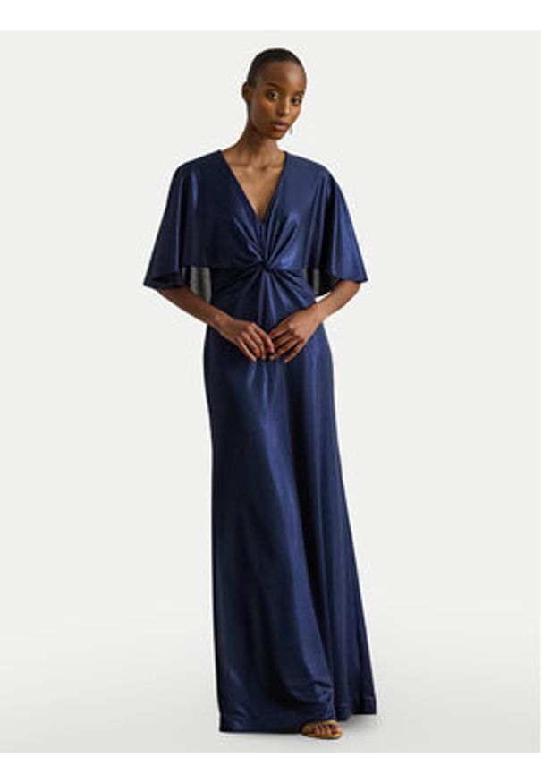 Lauren Ralph Lauren - LAUREN RALPH LAUREN Sukienka wieczorowa 253P04061003 Granatowy Regular Fit. Kolor: niebieski. Materiał: syntetyk. Styl: wizytowy