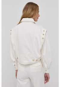TwinSet - Twinset kurtka jeansowa damska kolor biały przejściowa. Kolor: biały. Materiał: jeans #5