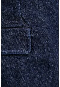 Sisley marynarka jeansowa kolor granatowy. Kolor: niebieski. Materiał: jeans. Wzór: aplikacja. Styl: klasyczny #2