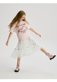 Reserved - Tiulowa spódnica z kokardkami - złamana biel. Materiał: tiul #1