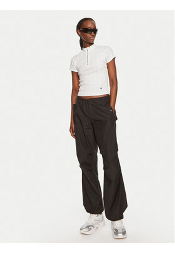 Calvin Klein Jeans Bluzka Variegated J20J223564 Biały Slim Fit. Kolor: biały. Materiał: bawełna