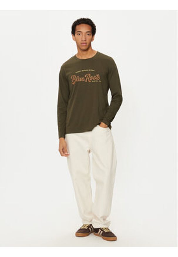 Blend Longsleeve 20717825 Zielony Regular Fit. Kolor: zielony. Materiał: bawełna. Długość rękawa: długi rękaw