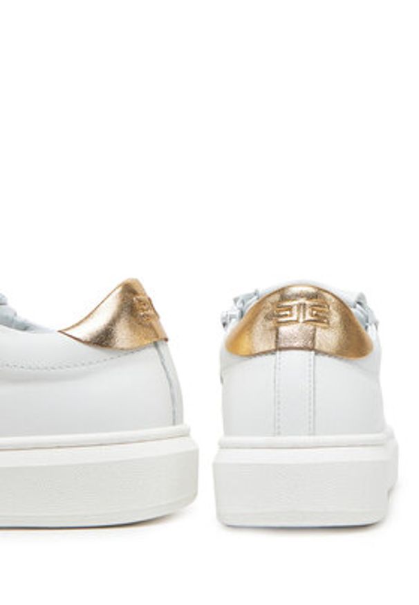 Elisabetta Franchi Sneakersy F4-A9E-0232 Biały. Kolor: biały. Materiał: skóra