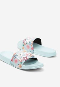 Born2be - Jasnoniebieskie Klapki Piankowe Zdobione Wzorem w Kwiaty Ananiela. Okazja: na co dzień. Kolor: niebieski. Materiał: jeans. Wzór: aplikacja, kwiaty. Sezon: lato, wiosna. Styl: casual #3