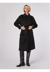 Simple Płaszcz przejściowy PLD502-01 Czarny Relaxed Fit. Kolor: czarny. Materiał: syntetyk #5