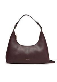 Calvin Klein Torebka Foil Logo Conv Shoulder Bag LV04F3272G Bordowy. Kolor: czerwony. Materiał: skórzane