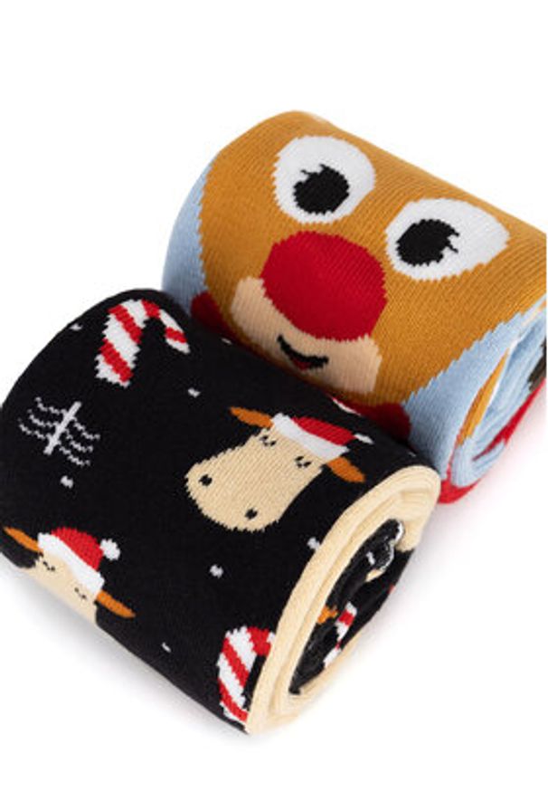 Jenny Fairy Zestaw 2 par wysokich skarpet unisex 4WB-005-AW24 (2-pack) Kolorowy. Materiał: bawełna. Wzór: kolorowy