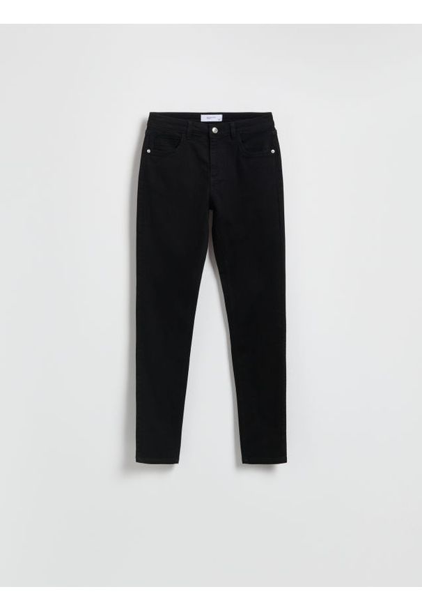 Reserved - Jeansy slim mid rise - czarny. Kolor: czarny