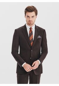 Pako Lorente - PAKO LORENTE - Brązowy garnitur męski. Kolor: brązowy. Materiał: wełna, poliester #8