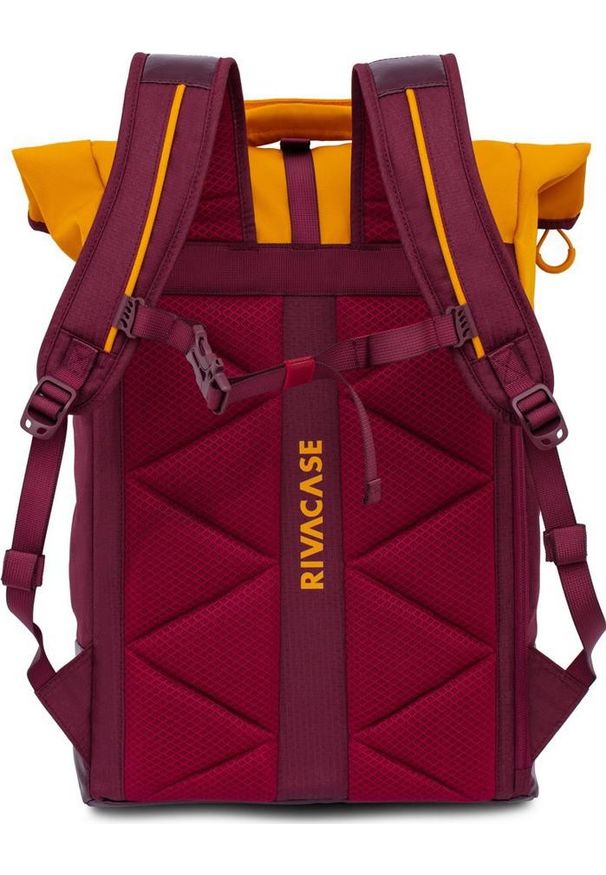 RIVACASE - Plecak Rivacase 5321 bordowy. Kolor: czerwony. Materiał: materiał. Wzór: paski. Styl: sportowy, casual