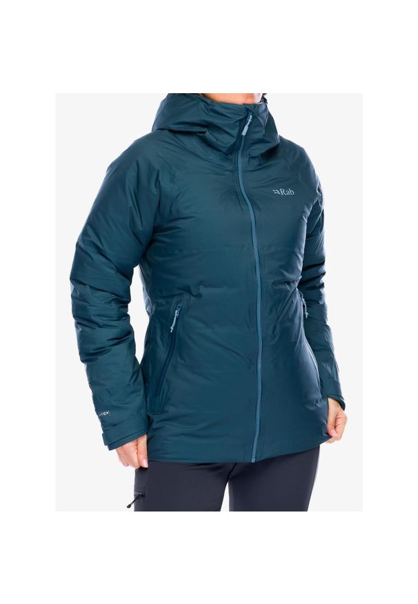 Kurtka puchowa damska Rab Valiance Jacket. Kolor: niebieski. Materiał: puch