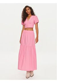Vero Moda Spódnica trapezowa Charlotte 10303657 Różowy Regular Fit. Kolor: różowy. Materiał: bawełna #3