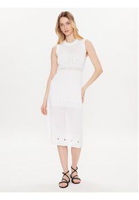 Liviana Conti Sukienka dzianinowa F3SA33 Biały Regular Fit. Kolor: biały. Materiał: wiskoza