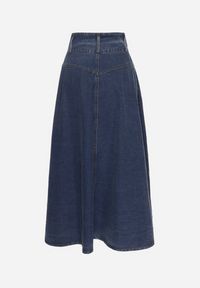 Born2be - Granatowa Spódnica Jeansowa Maxi z Bawełny Nicollta. Kolor: niebieski. Materiał: jeans, bawełna #4